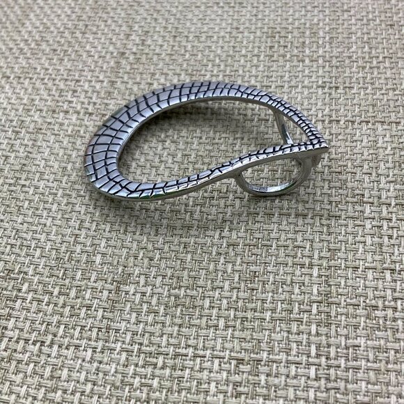 Lia Sophia Textured Silver Tone Black Tear Drop Pendant - Picture 2 of 6